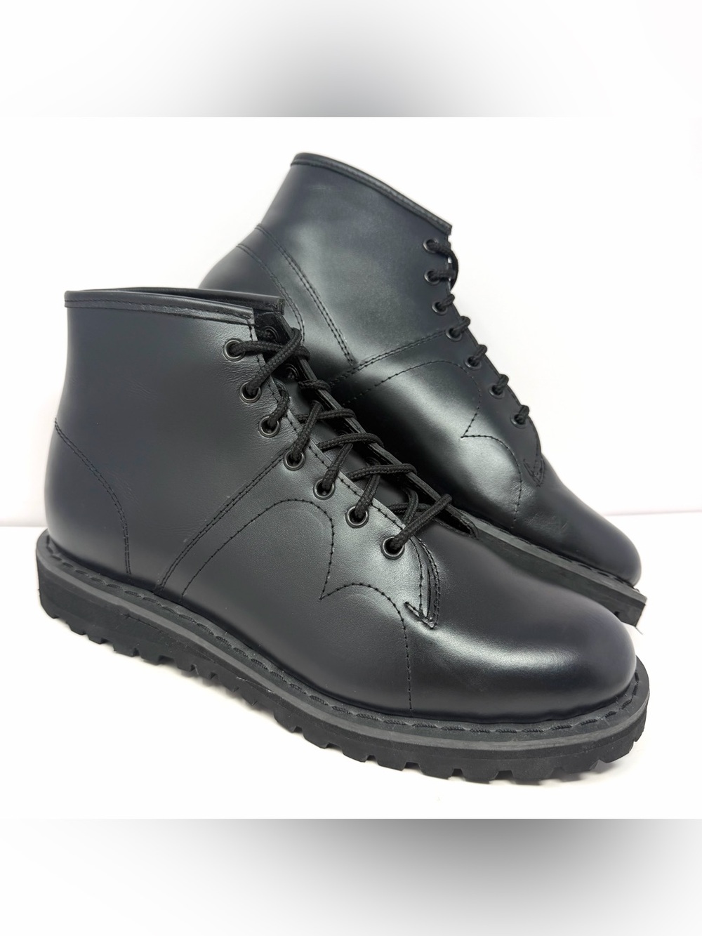 VTG Demonia Men’s Classic Mod Monkey Boots Sz 10 Black Leather Punk Skin Oi Rare